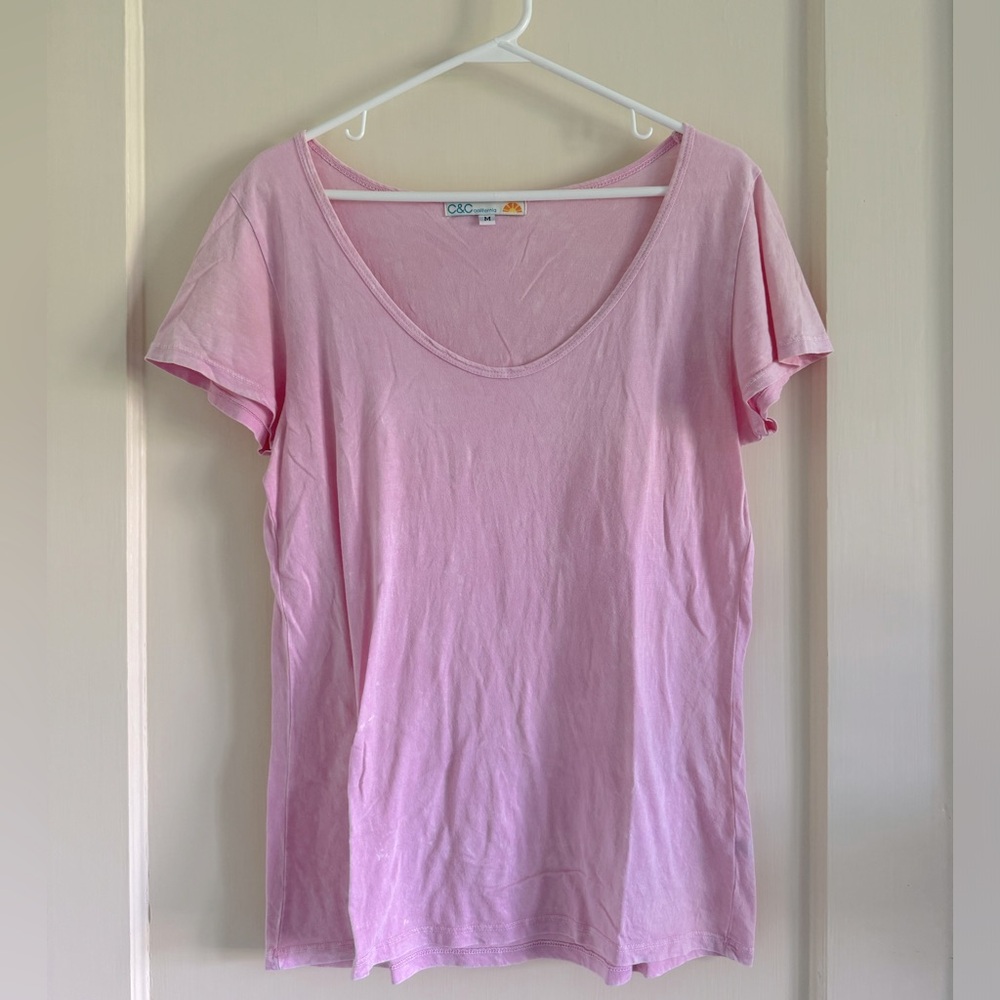 C&C California Pink Scoop neck t-shirt, M